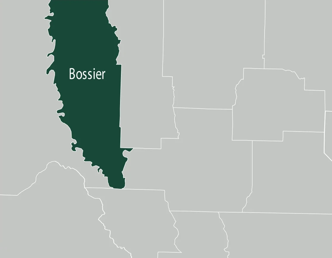 Map of Bossier Parish, Louisiana